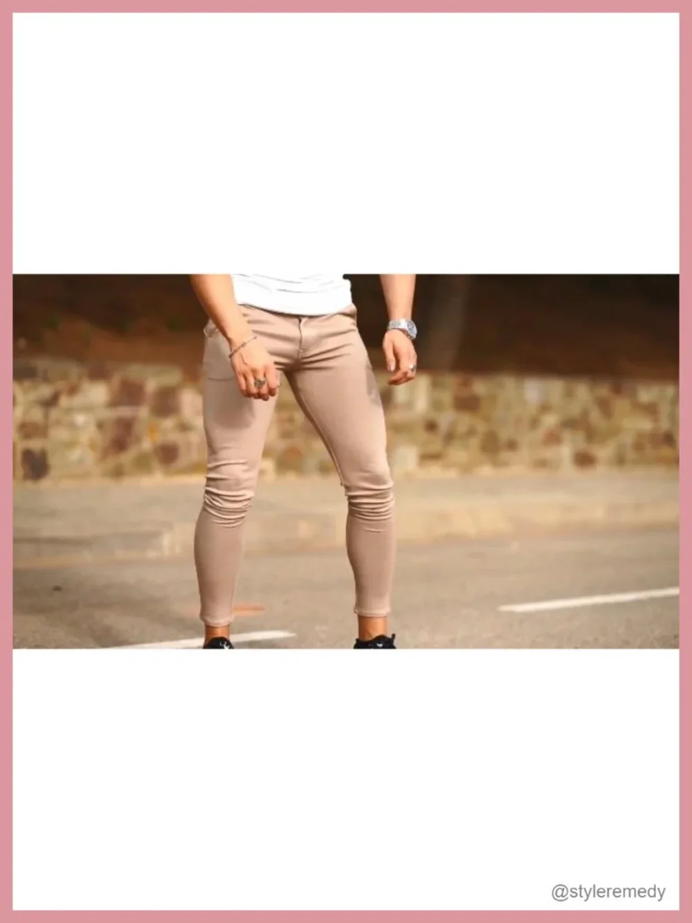 Men's Skinny Dress Pants Stretch Slim Fit Tapered Flat Front Business Casual